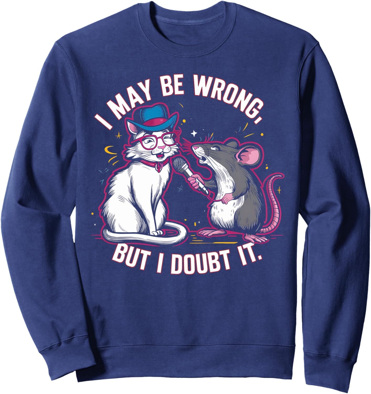 Long Sleeve Shirts for Men sweatshirt Cat and Mouse Humor Graphics with Funny Quote Sweatshirt T shirt Tee Streetwear Casual tops clothes