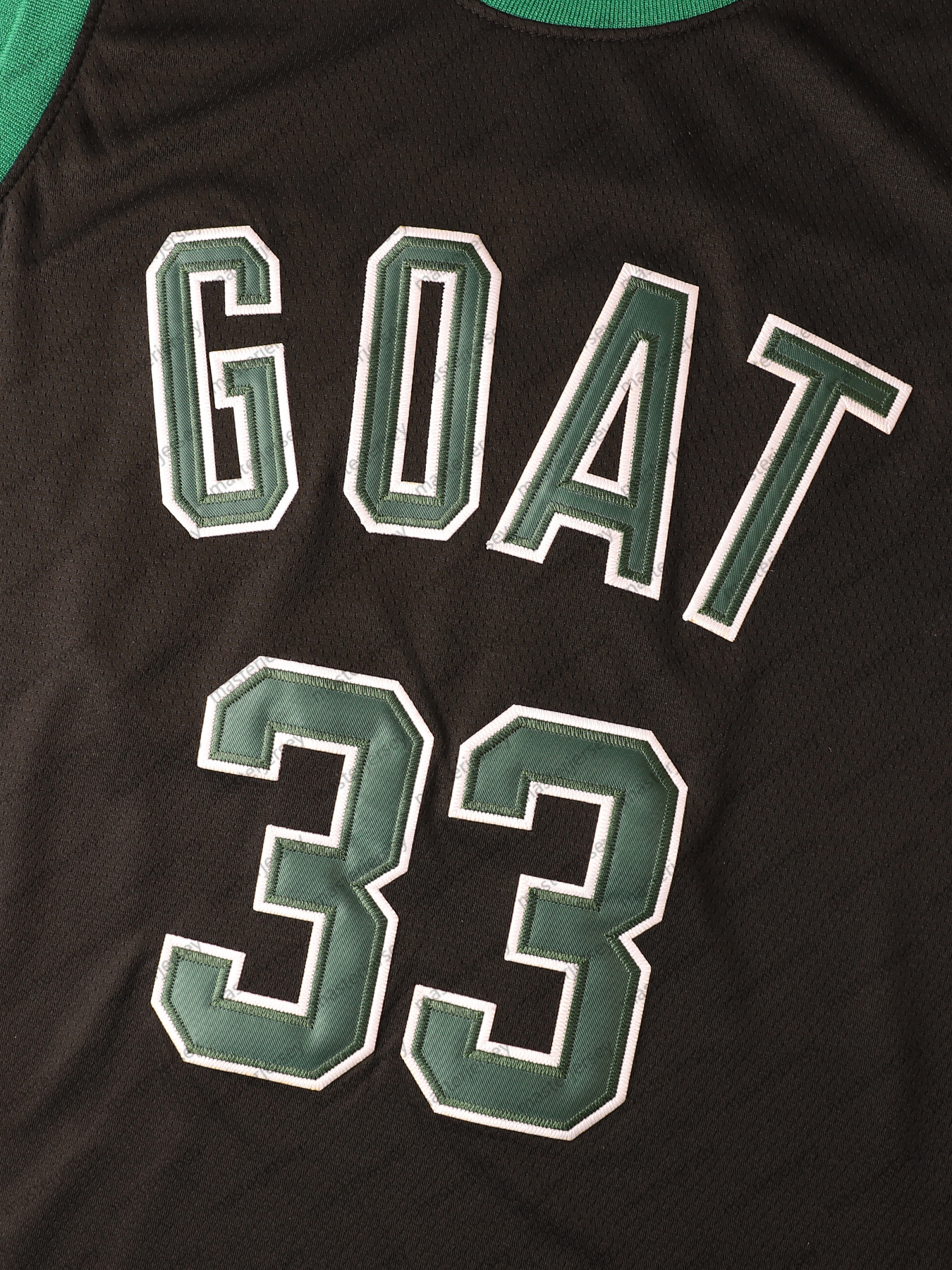 #33 GOAT Men's Basketball Jersey Black Sweatshirt - Embroidered Movie Mesh Sleeveless Stitched Spot Goods Jerseys Breathable Slight Stretch Polye
