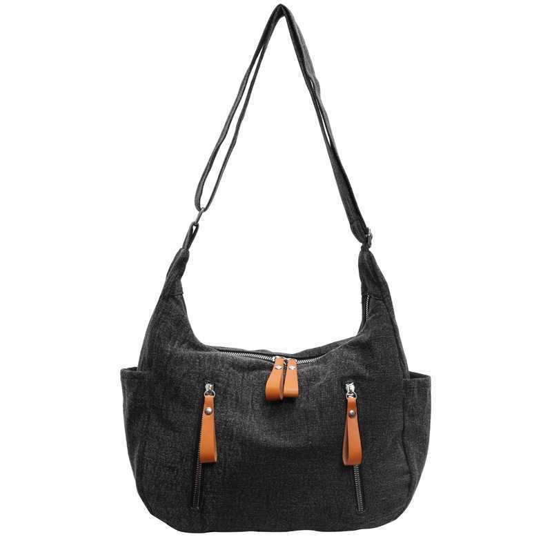 Fashionable denim dumpling bag western-style, autumn winter commuting crossbody bag, campus single shoulder tote bag 241115