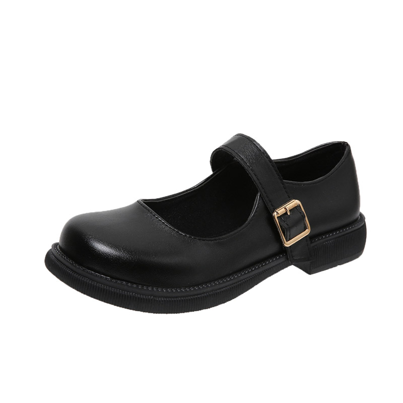 Plus Size 41 Women Leather Shoes Round Toe Mary Janes Shoes Black Girls Student School Shoes Low Heels Lolita Shoes Oxford 9818N