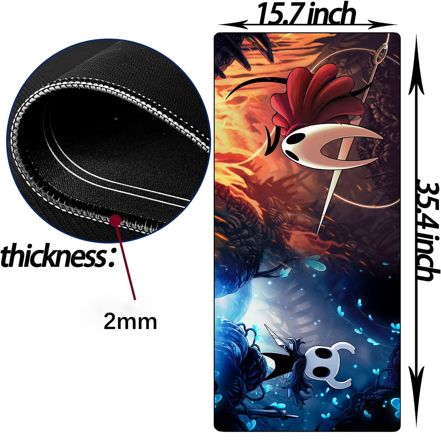 Large Mouse Pad Xxl Hollow Knight Gaming Mousepad Gamer Desk Protector Deskmat Keyboard Mat Pc Accessories Mats Anime Mause Pads