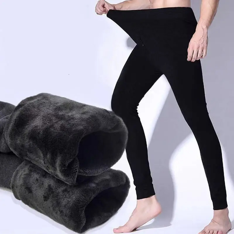 Winter Men Thermal Underwear Male Leggings Thermos Pants Warm Wool Thickened Long Johns Mens Elastic Tights 241111