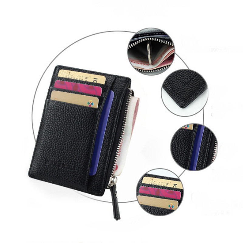 Mini Ladies PU Leather Holders 8 Card Slots Small Women Zipper Wallet Pocket Ultra Thin Coin Purse Y260206
