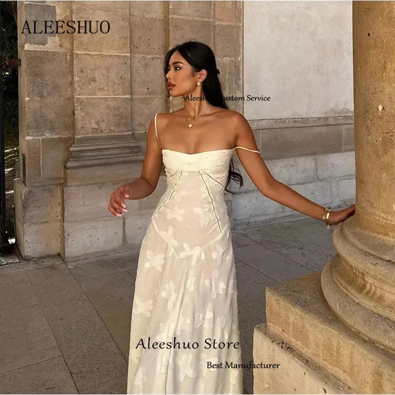 Aleeshuo Sweet Straight Evening Dress Spaghetti Strap Formal Women Strapless Prom Party Gowns Backless Lace Up Occasion 240401