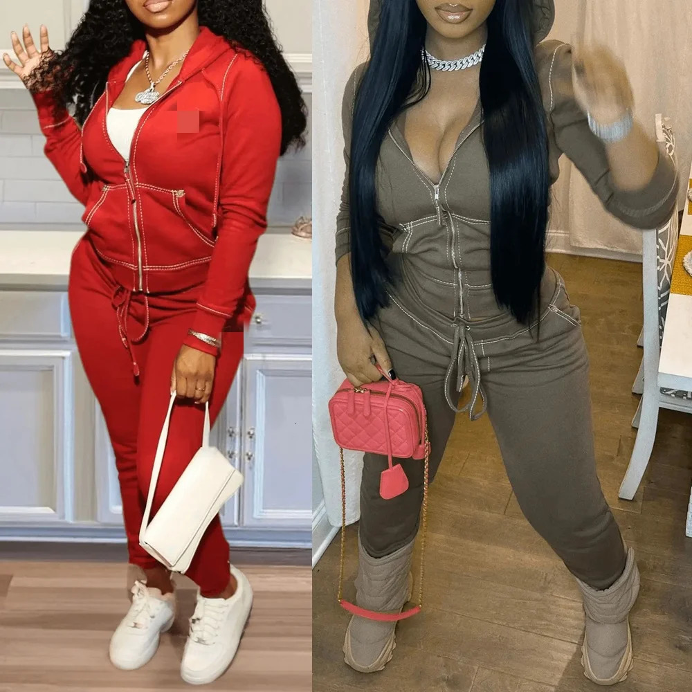 Tracksuits Two Piece Set for Women Streetwear Sports Suit Fashion Letter Print Hoodie Jacket Jogger Pants 2 Sets 241111