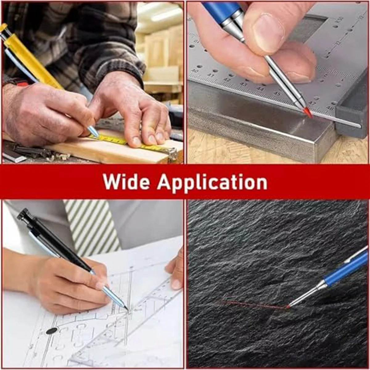 Multi Pack Solid Carpenter Pencil Set with 2.8MM Lead and Built-in Sharpener Pencil Woodworking Wood Factory Stationery 240411