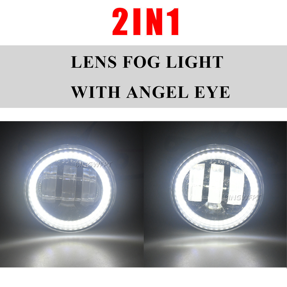 2PCS Car Lens LED Fog Lights Angel Eye DRL Daytime Runinng Light Lamp For Mazda MPV II (LW) 1999-2006 BT-50 BT50 BT 50 2011-2020