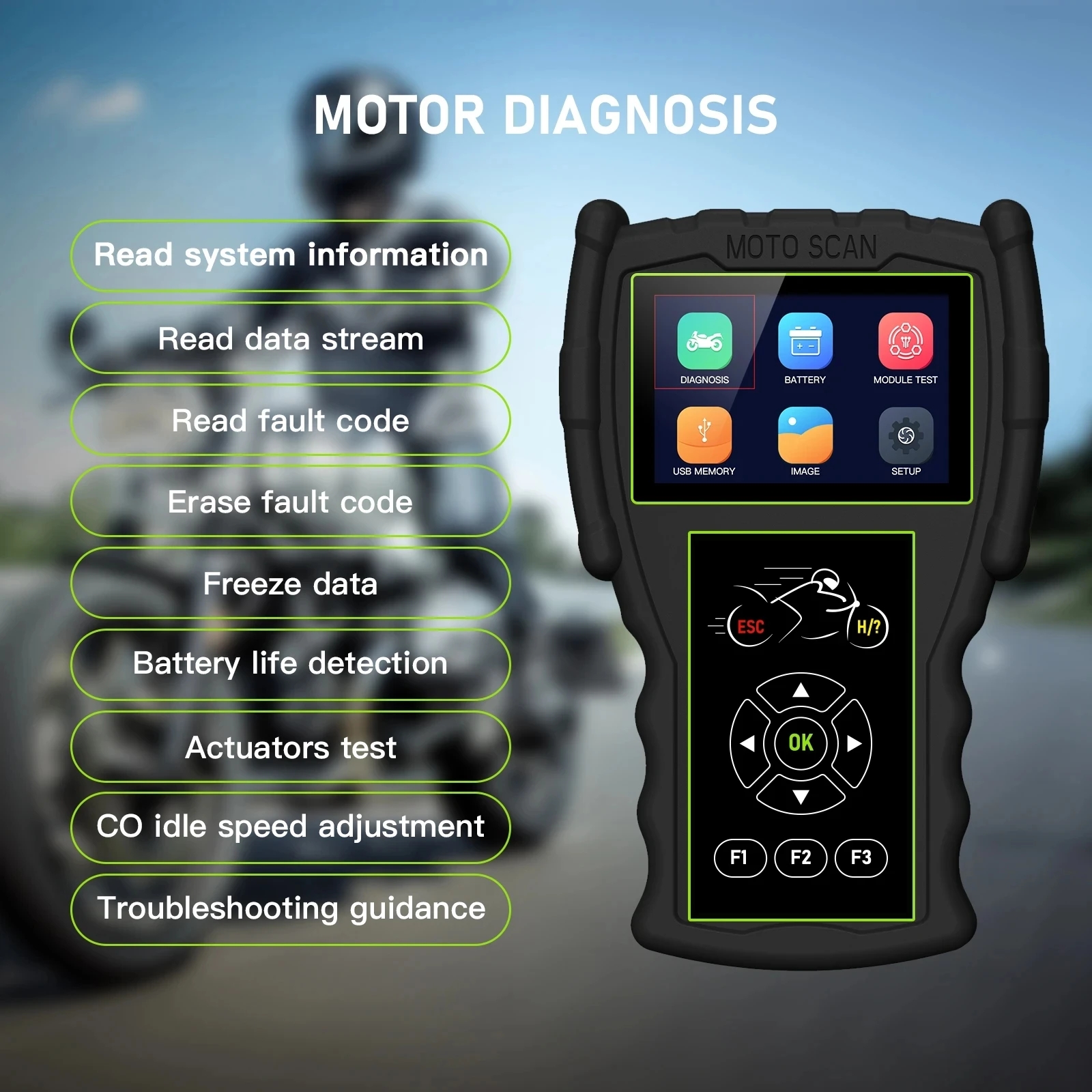 JDiag M100 Pro Motorcycle Diagnostic Tool OBD2 Scanner Fault Diagnostic Tool For KT-M/Hond-a/Yamah-a/Kawasa-ki jdiag m100