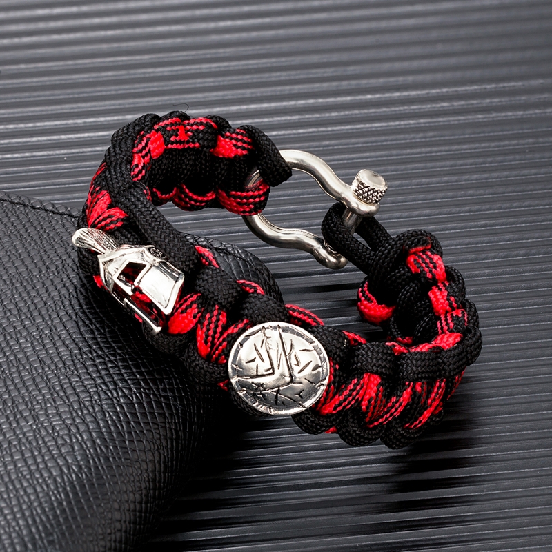 Creative Design Spartan Warrior Helmet Horseshoe Buckle Survival Vikings Accessories Handmade Paracord Bracelet