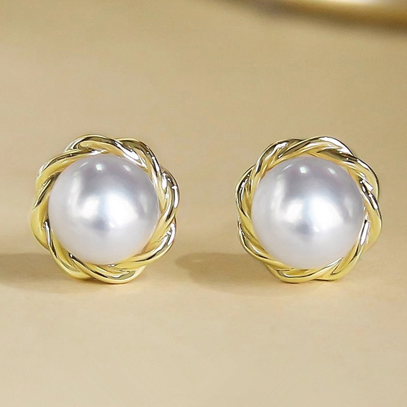 Stud Earrings 925 sterling silver Stud women 18K gold plated earrings classic popular pearl Stud luxury jewelry