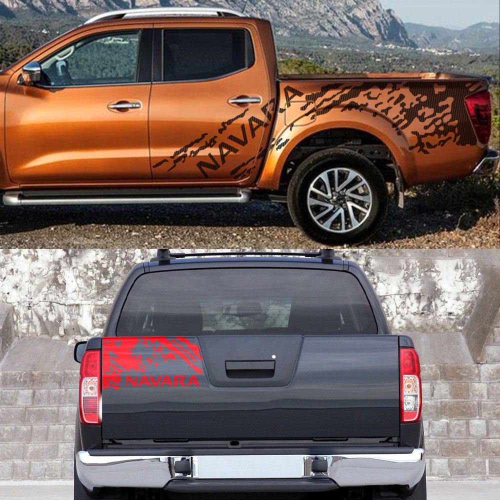 Pickup Body Side Stickers For Nissan Navara SL ST Truck Graphics Splash Grunge Decor Decal Trunk Vinyl Covers Auto Accessories