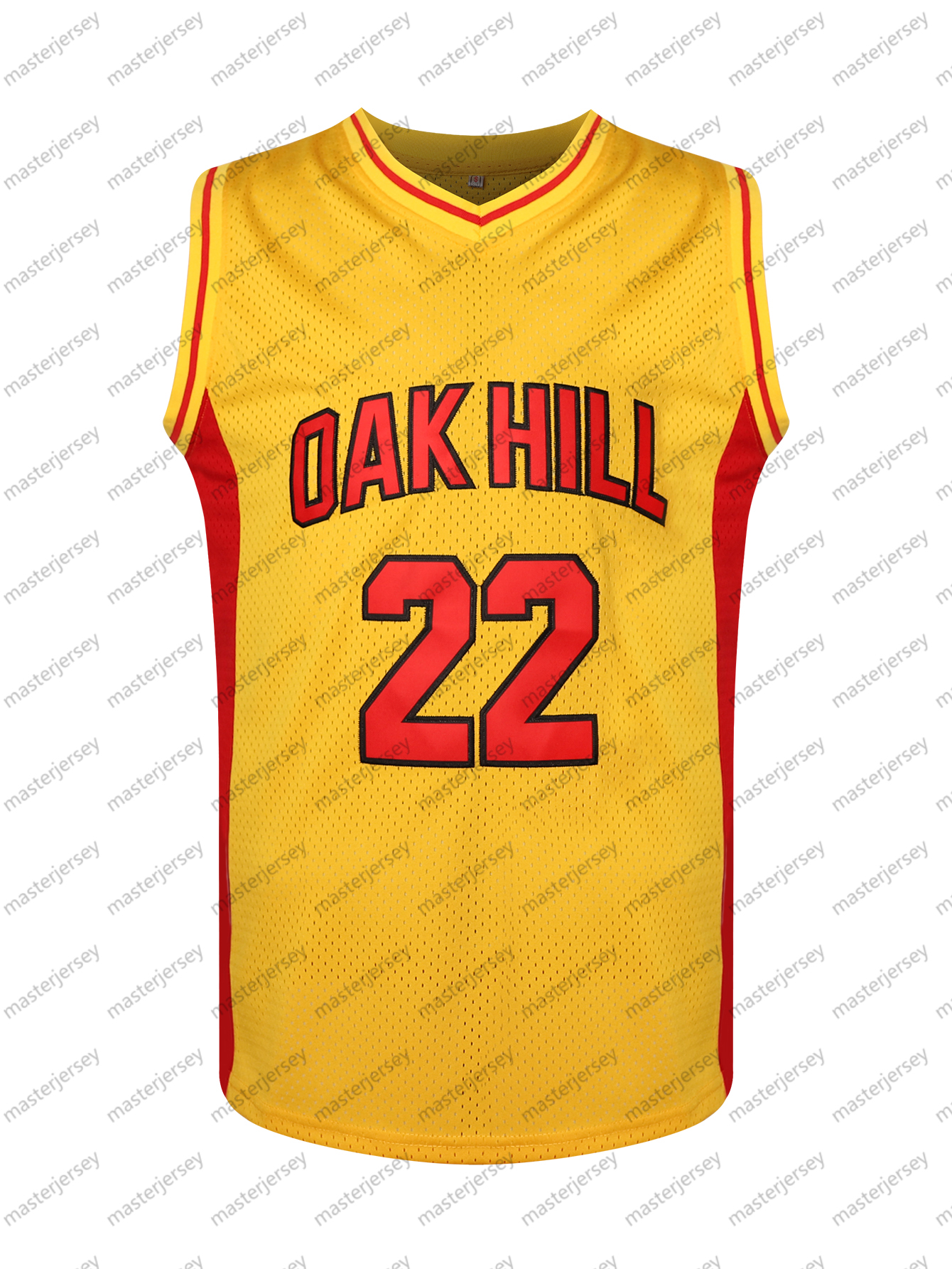 #22 ANTHONY OAK HILL Men's Basketball Jersey Sweatshirt - Embroidered Movie Mesh Letters & Numbers, Crew Neck Sleeveless Training Vest, Loose Fit