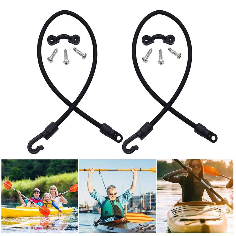 Boat Fishing Rod Tamer Holder Portable Elastic Rope Hook Fixing Buckle Set Adjustable Deck Mount Connector for Kayak Marine Boat