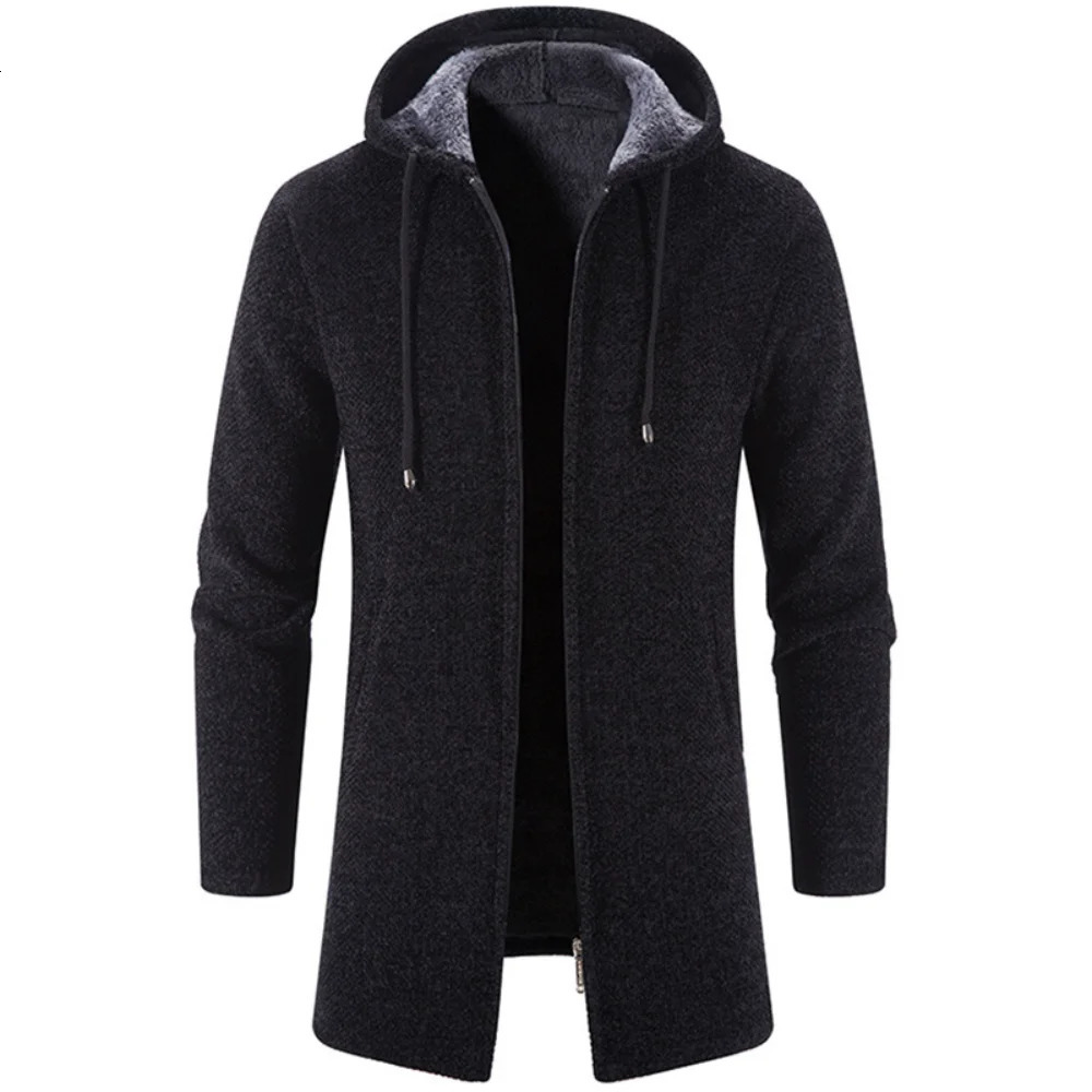 Autumn And Winter Cashmere Mens Cardigan Chenille Outer Sweater Coat Windbreaker 241111