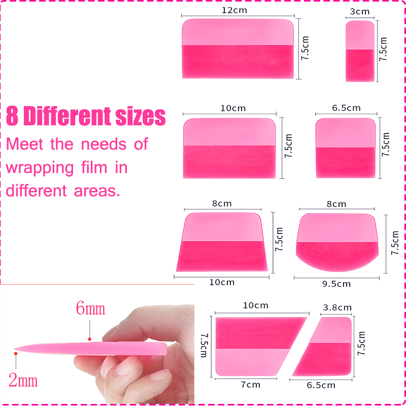 TOFAR Car Squeegee PPF Kit 5 in 1 Anti-Scratch Rubber Squeegee for Vinyl Wrap Tinting Squeegee Water Scraper Window Tint Tool smile