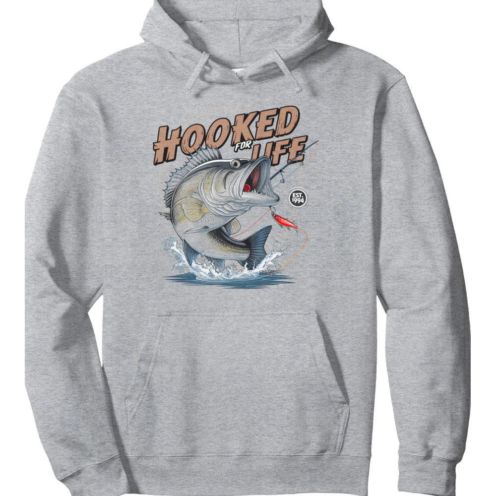 Hoodie for Mens Womens Fishing Hooked For Life Cool Fisherman Gift Idea Pullover Hoodie Graphic Hoodies sweatshirt