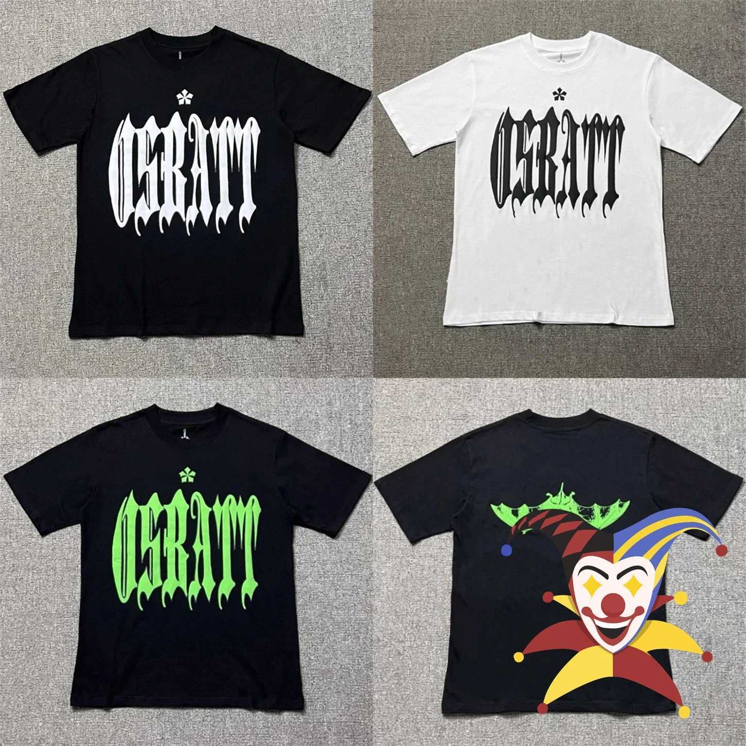 Men's T-Shirts Osbatt Bat Foam Printing T-Shirt Men Women 1 1 Best Quality Year Of Tears Tee T Shirt J240409
