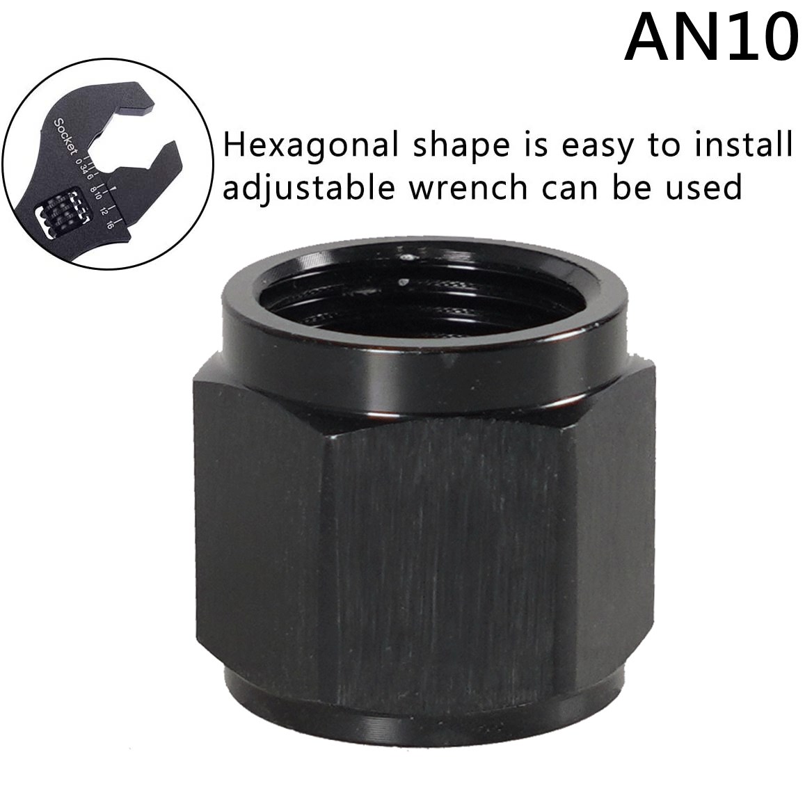 1Pcs High Quality Hex Head Port AN4 AN6 AN8 AN10 AN12 Adapter Female Flare End Cap Plug Tube Fitting Aluminum Black