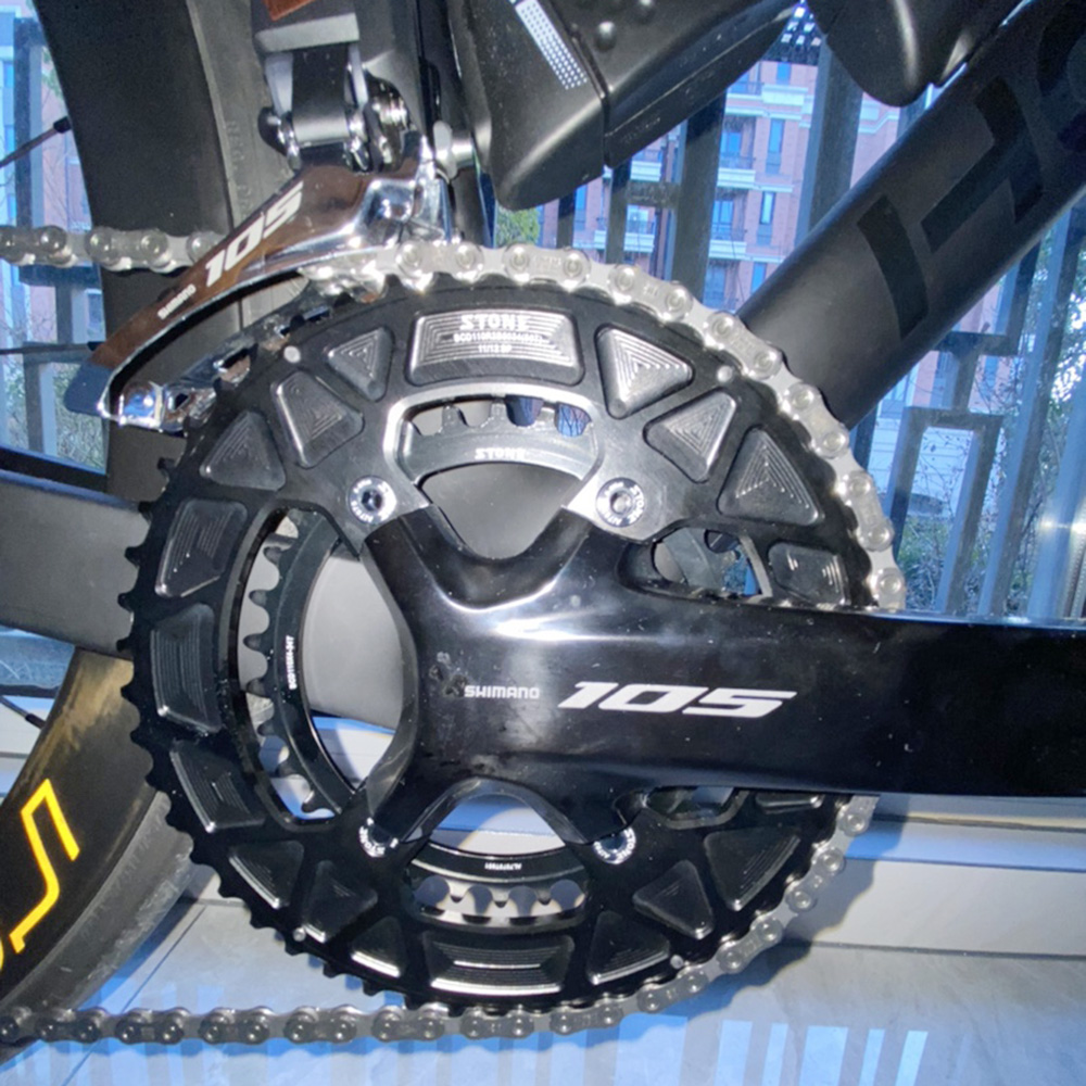 STONE Double Chainring BCD 110mm 4 Bolts for 105 R7100 Ultegra R8100 R9200 Dura Ace Road Bike Chainwheel Chain Ring