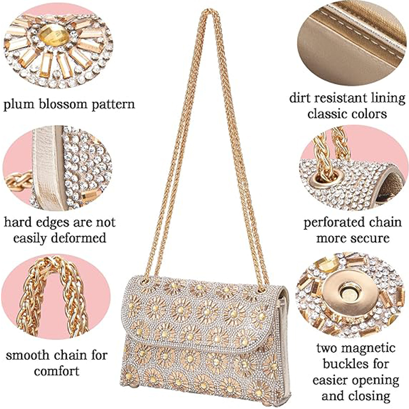 fashion Shoulder Bags Crossbody Bag Purses Handbags Crystals Rhinestone Evening Bag for Women Clutch Purse with Chain fashion luxury bag Sequins bag