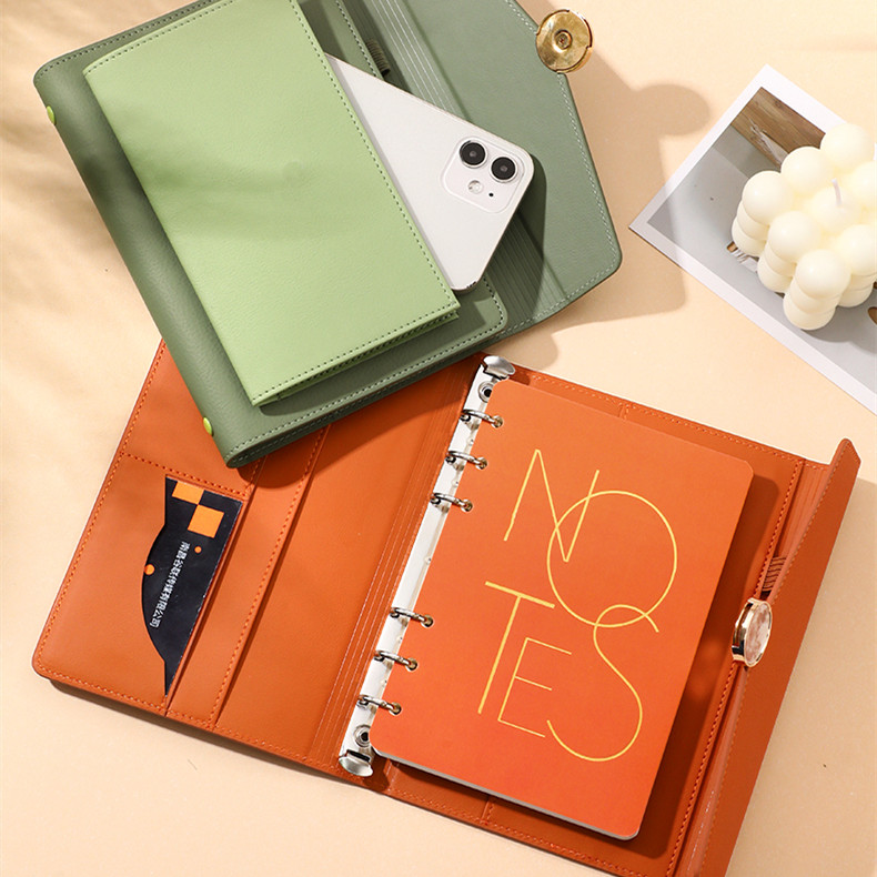 A5 A6 Luxury Loose-leaf Notebook Journal Agenda Planner Organizer 96 Sheets Pu Leather Binder Diary Notebook School Stationery