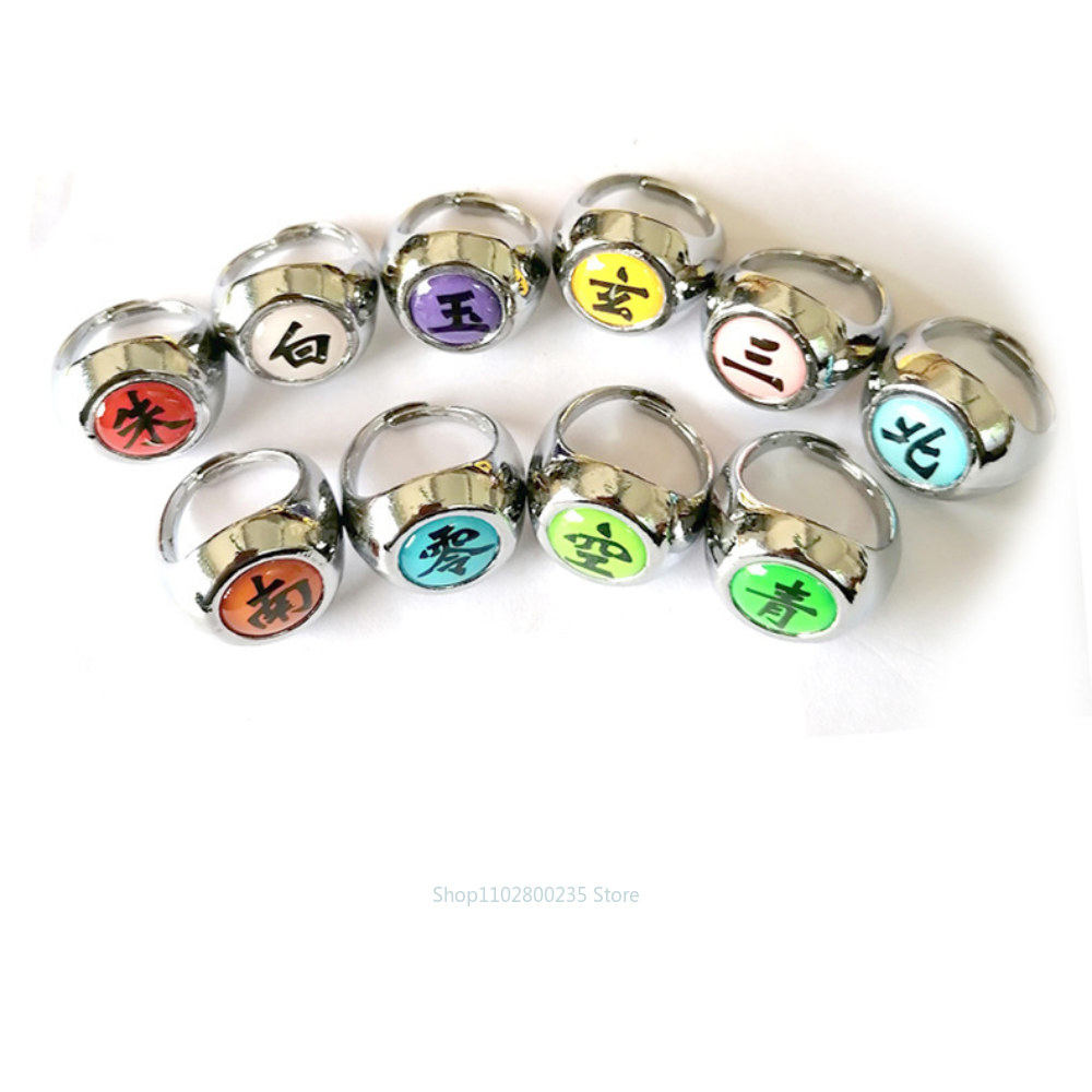 Anime Naruto Cosplay Ring Akatsuki Ninja Rings Nagato Deidara Sasori Kakuzu Orochimaru Zetsu Hidan Figure Ring Christmas Gift