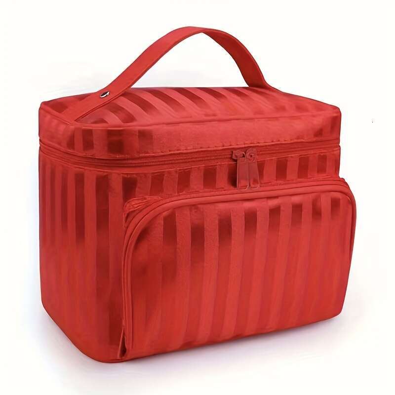 Large Capacity Portable Cosmetic Bag With Top Handle - Travel In Style For Women On The Go