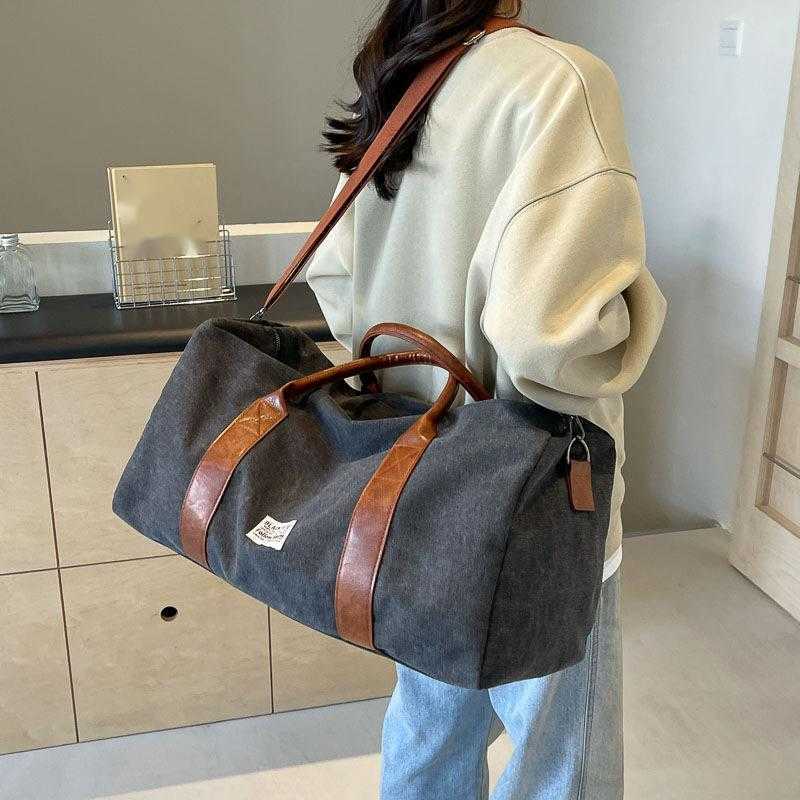 Korean Version of Portable Travel Bag Short Distance Business Trip Yoga Fitness Bag Womens Portable Case Suitcase Canvas Luggage Bag