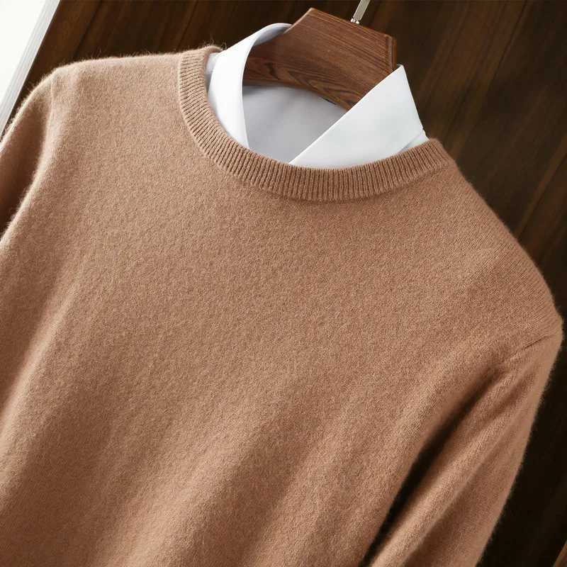New Arrival Autumn and winter new mens cashmere cold resistant clothing round neck white sweater cardigan warm Korean sweater cardigan top Z241111