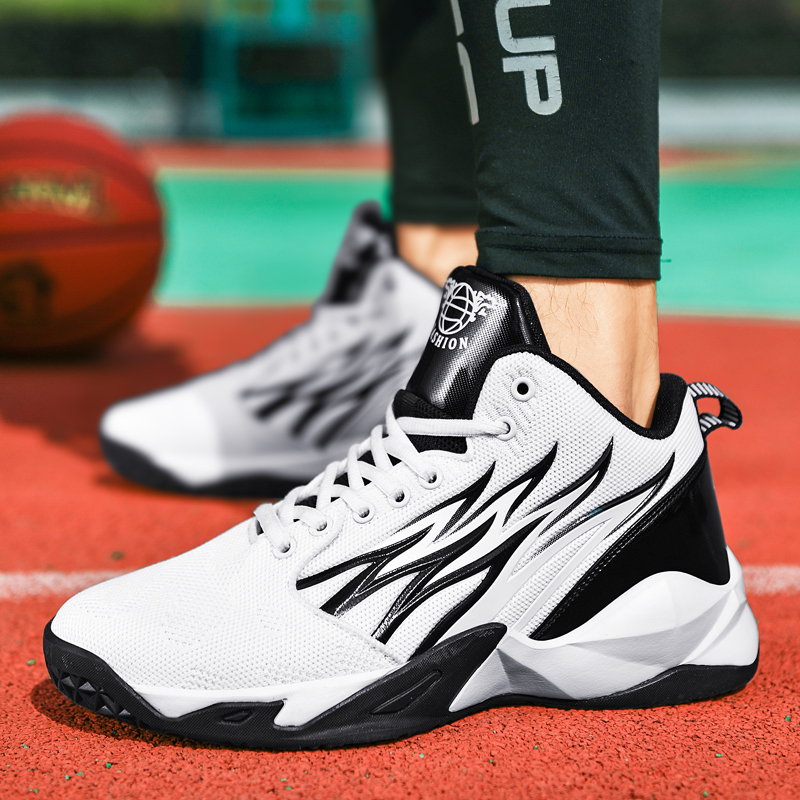 High-Top Non-Slip Shoes: Trendy Basketball Sport Tennis Shoes for Men