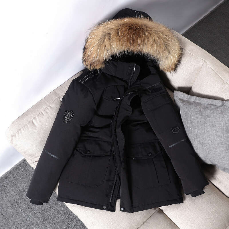 2024 New Down Short Style Men, Winter Thick Fur Collar Casual Jacket For Women, Japanese And Korean Versions, Running Men