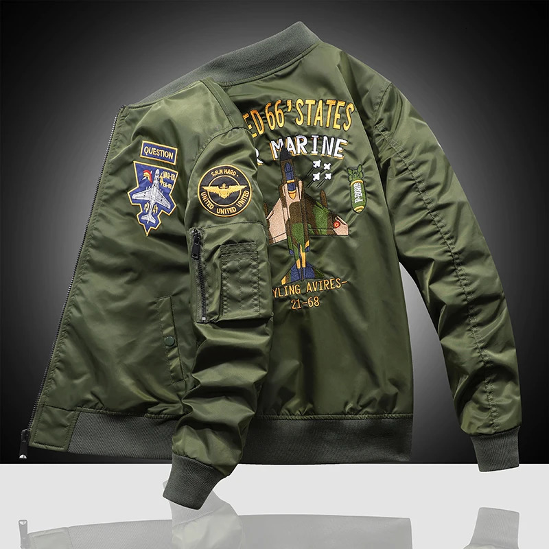 Ma-1 American Overalls Pilot Autumn And Winter Thickened Baseball Uniform Trendy Coat Mens Military Fan Jacket Men 240327
