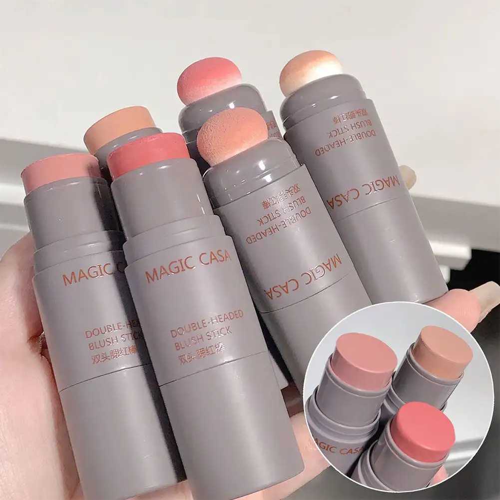 Double-ended Blush Stick Waterproof Brightening Face Contouring Shadow Blusher Long-lasting Tint Cheek Korean Makeup CosmeticsXJ241111