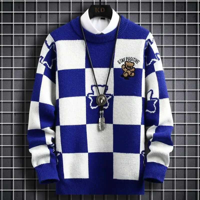 New Arrival 20 pieces of winter hip-hop printed loose mens sweaters high-end cashmere sweaters mens clothing plain weave Christmas plow Z241111