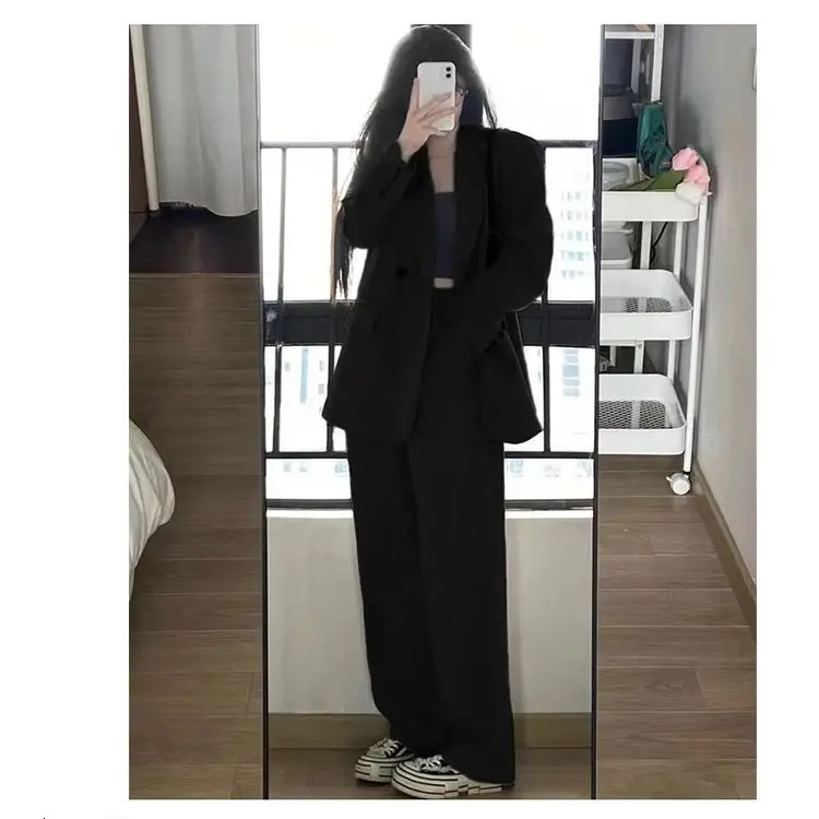 Fashionable Casual High-End Jacket Womens Autumn And Winter Korean Version Loose Thin Two-Piece Set 241111