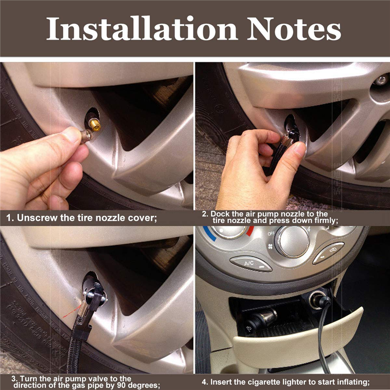 Electric Air Compressor Car Tyre Pump Heavy Duty Inflator 300psi 12v Compressor Portable Vehicle Electric Small Air Pump