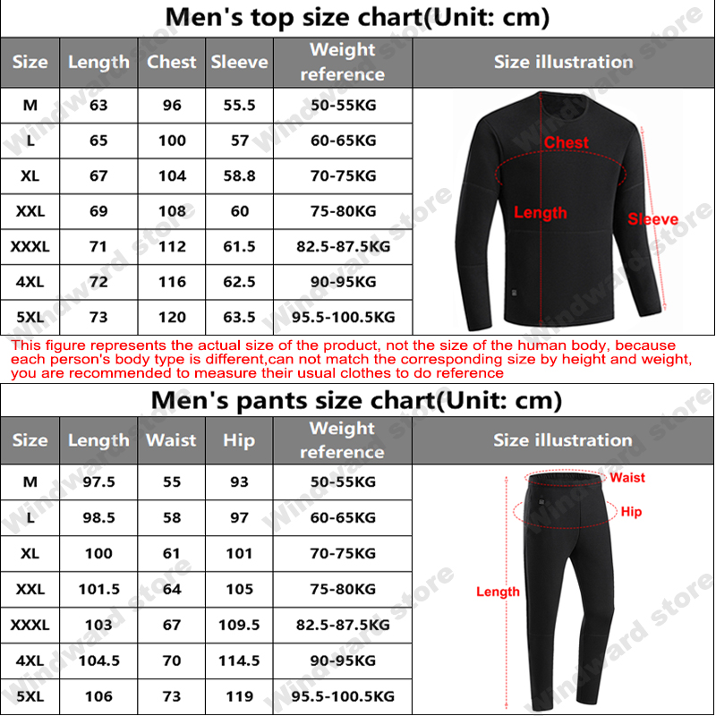 Winter Thermal Men Women Heated Underwear USB 6-22 Zone Area Lined T-shirts Middle-aged Seniors Electric Heating Pajamas