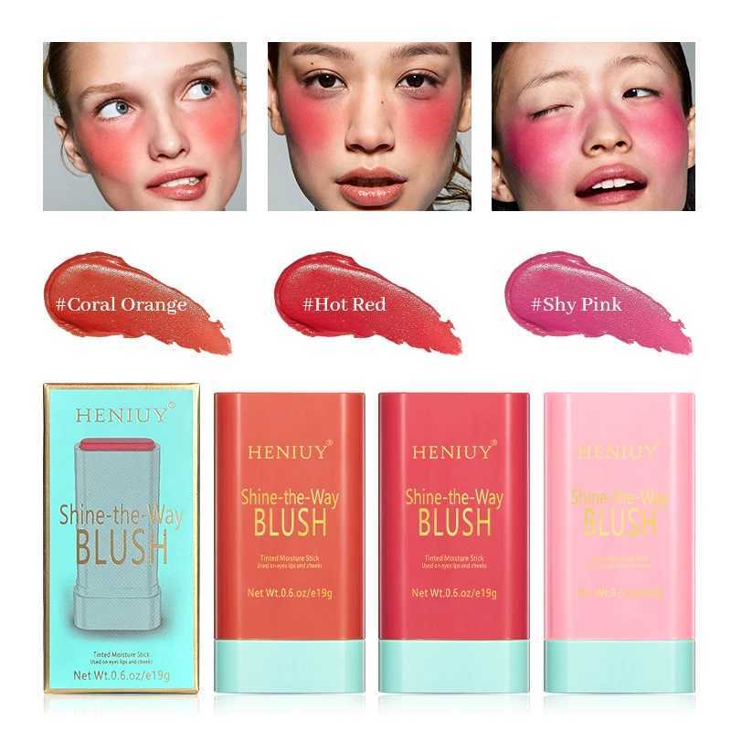 3 Color Cheek Lip Tinted Moistured Blush Stick Eyes Cheek and Lip Brighten Cream Bronzer Highlight Stick Matte Contour MakeupXJ241111