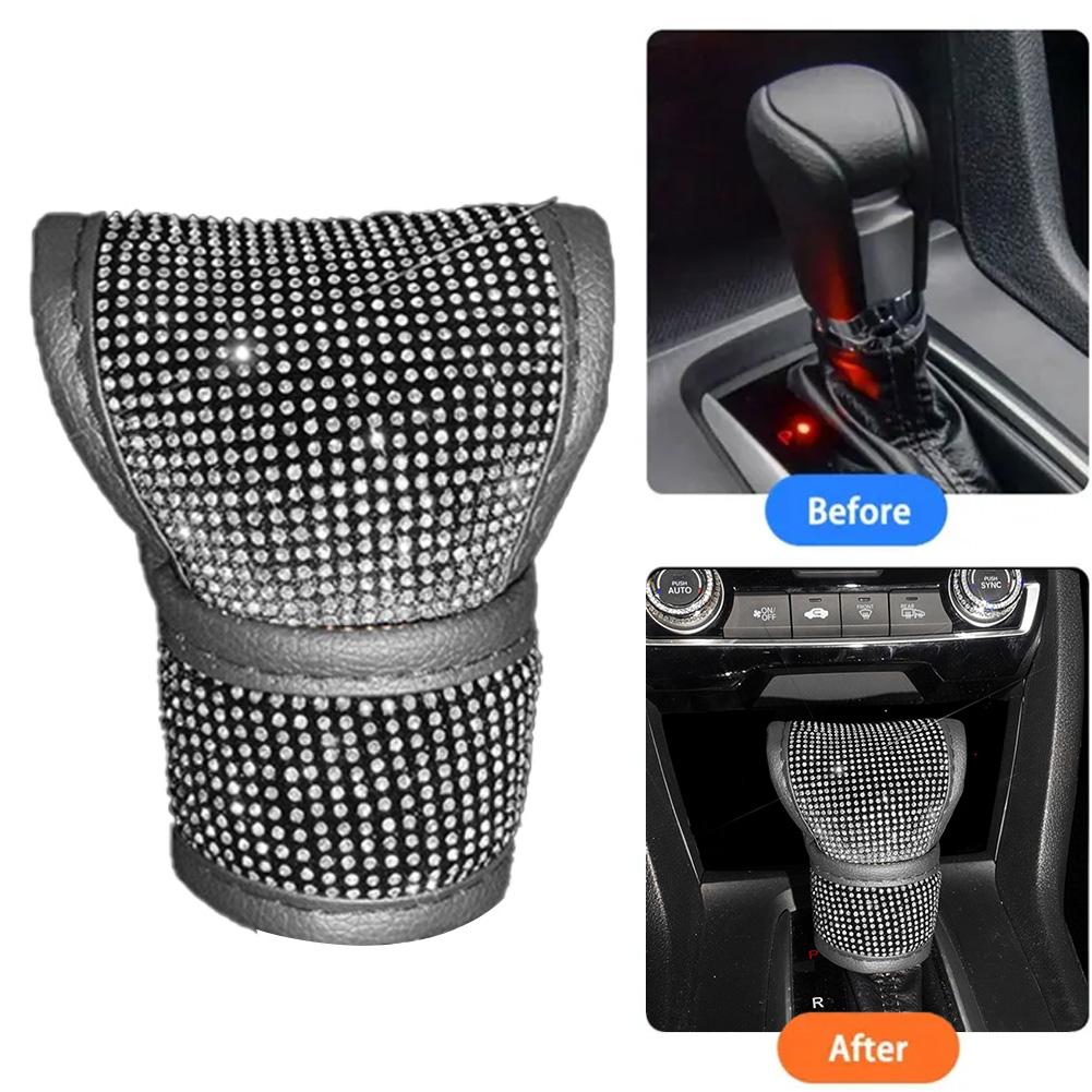 Upholstery Decorative Gear Leather Full Cover Drill Shift Handbrake Car A4H0