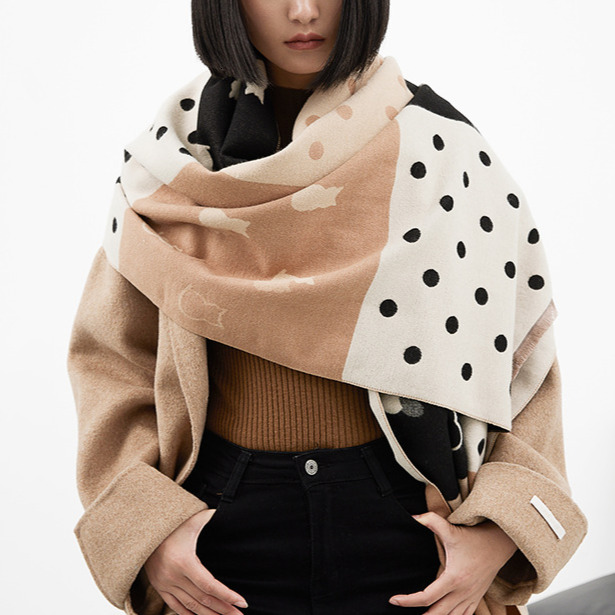 new trendy winter versatile long thick multi-functional shawl imitation cashmere scarf for women