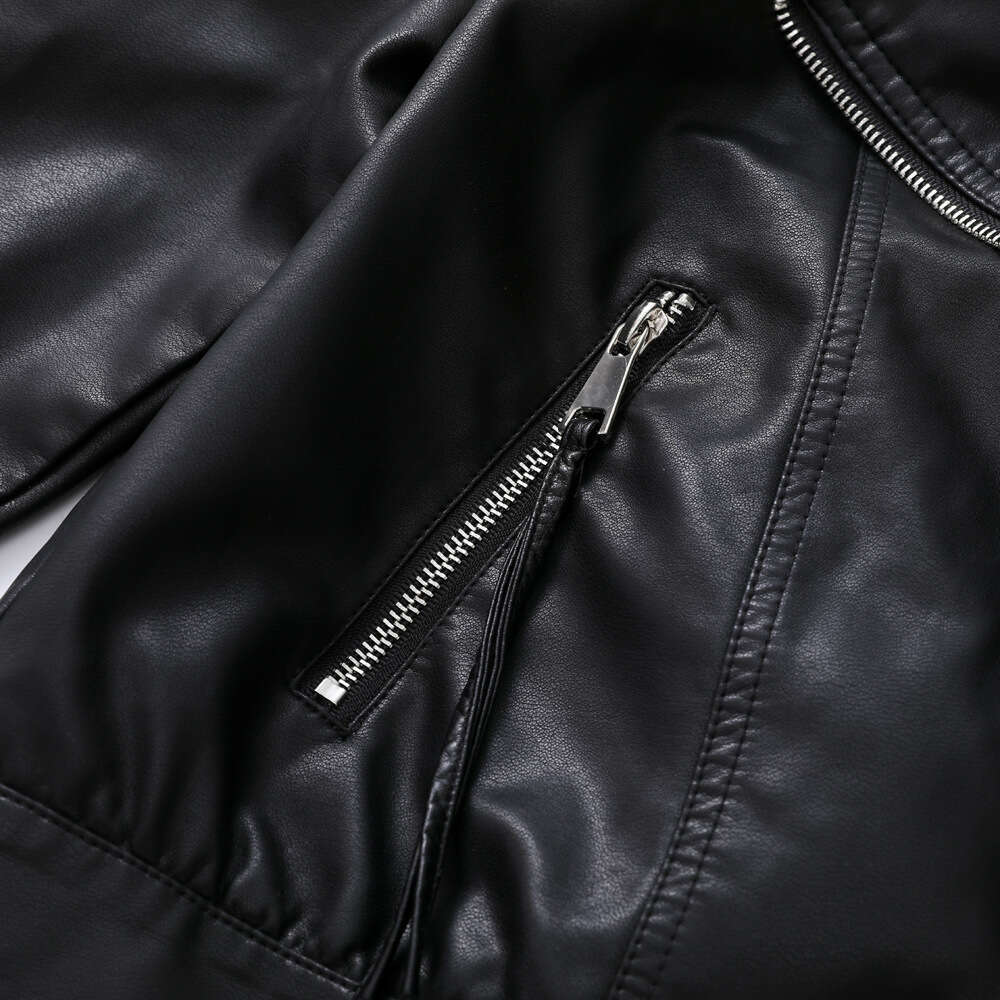 shanshi leather jacket women European style flip collar PU versatile for women's autumn motorcycle short leather jacket fashion