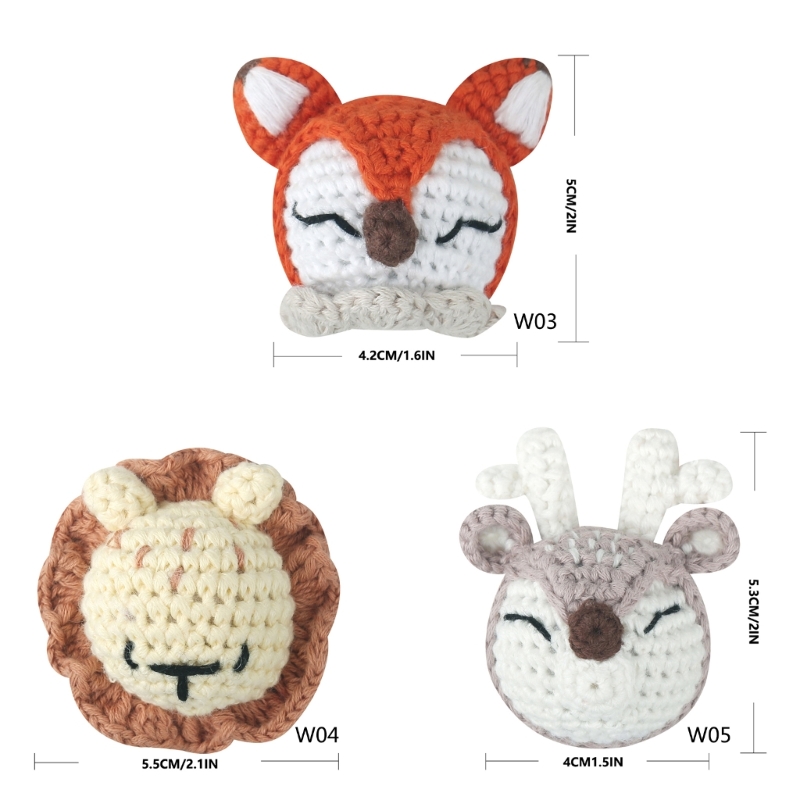 F62D Animal Rattle Crochet Bead Pacifier Clip DIY Accessories Baby Care Product