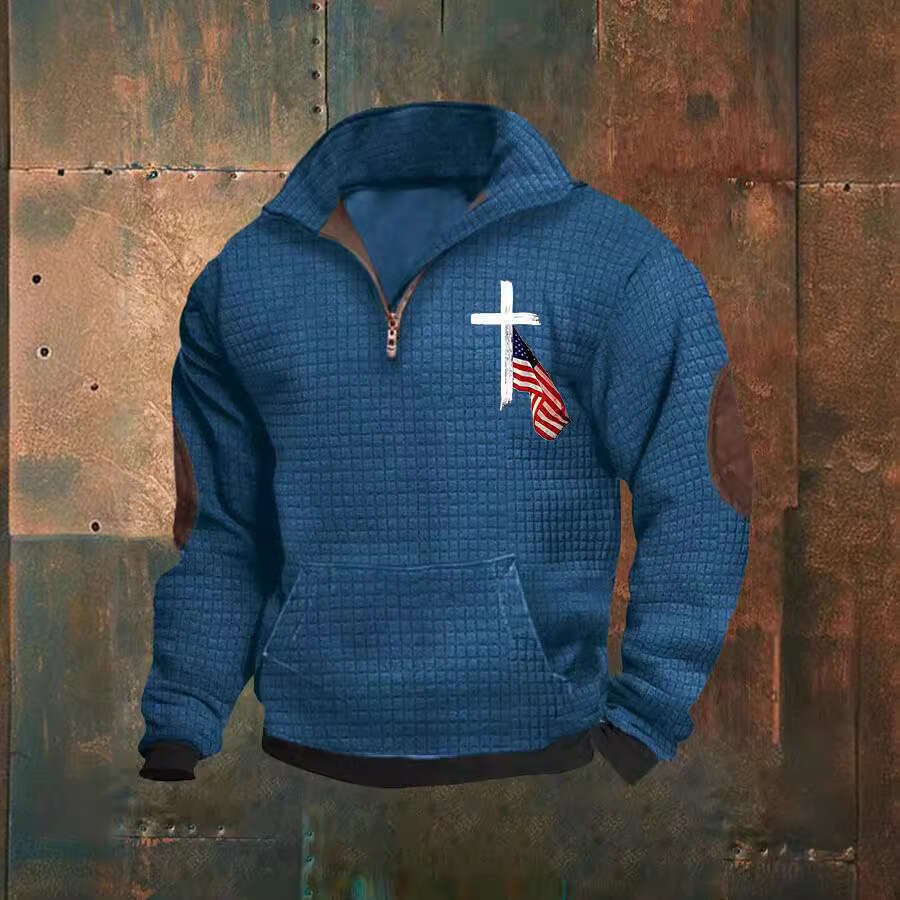 2023 Spring And Autumn Edition 3D Alphabet Hot Stamping High Collar Half Zipper Men's Hoodie