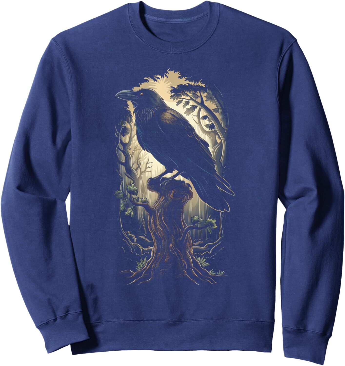 Long Sleeve Shirts for Men sweatshirt Raven Bird Forest Animal Wildlife Nature Lover Ornithology Sweatshirt T shirt Tee Streetwear Casual tops clothes