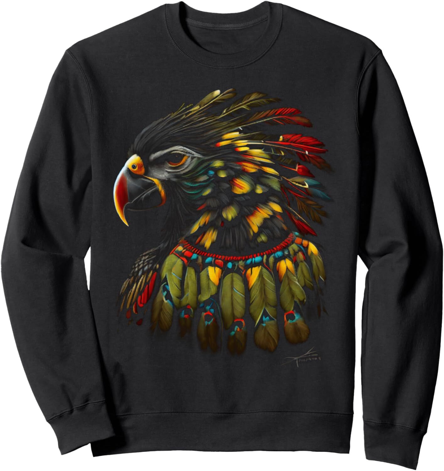 Long Sleeve Shirts for Men sweatshirt Quacker Parrot Bird Northwest Tribal Sweatshirt T shirt Tee Streetwear Casual tops clothes