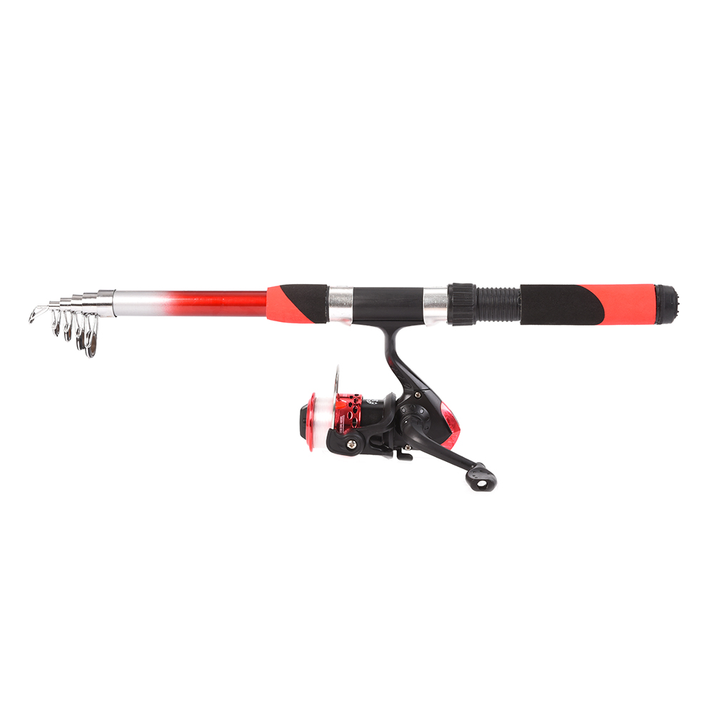 Lixada Fishing Rod Reel Combo Full Kit with 2PCS 2.1m Telescopic Fishing Rods Spinning Reels Lures Hooks Bag Fishing Accessories