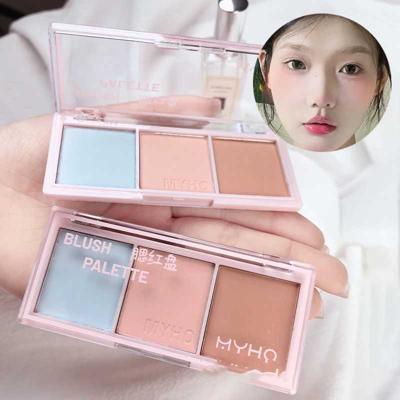 3 Color Nude Makeup Natural Matte Blush Palette Milk Tea pink Lasting Blusher Blue Orange Rubor Cheek Tint Dupes Makeup CosmeticXJ241111