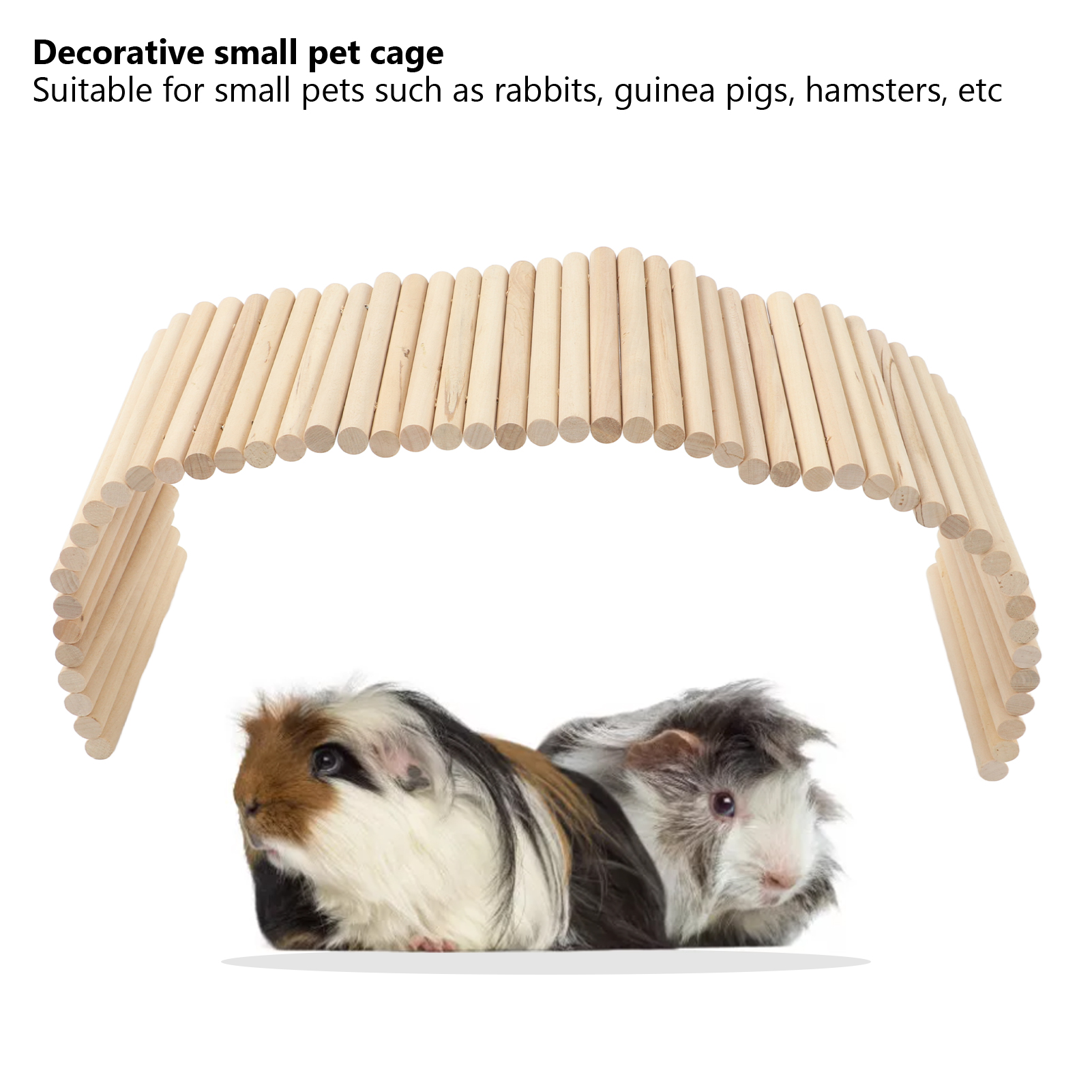 Pet Hideout Bridge Wooden Safe Bendable Small Pet Climbing Tunnel For Rabbits Guinea Pigs Hamsters