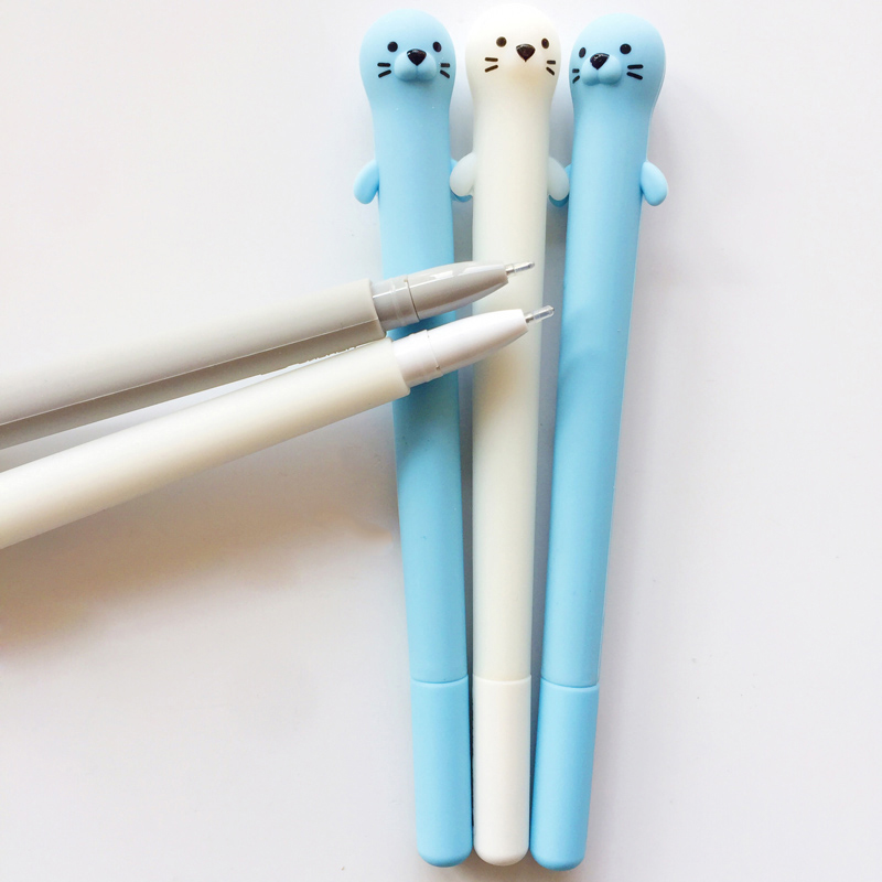 Cute Otter Silicone Gel Pen Rollerball Pen School Office Supply Student Stationery Writing Signing Tool Black Ink 0.5mm