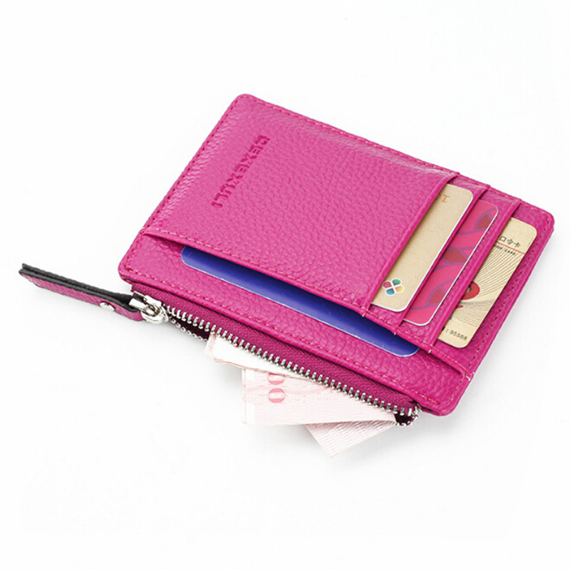 PU Leather Women ID Credit Bank Card Holder Zipper Slim Wallet Fashion Small Coin Purse Money Clip Case Cardholder Cover